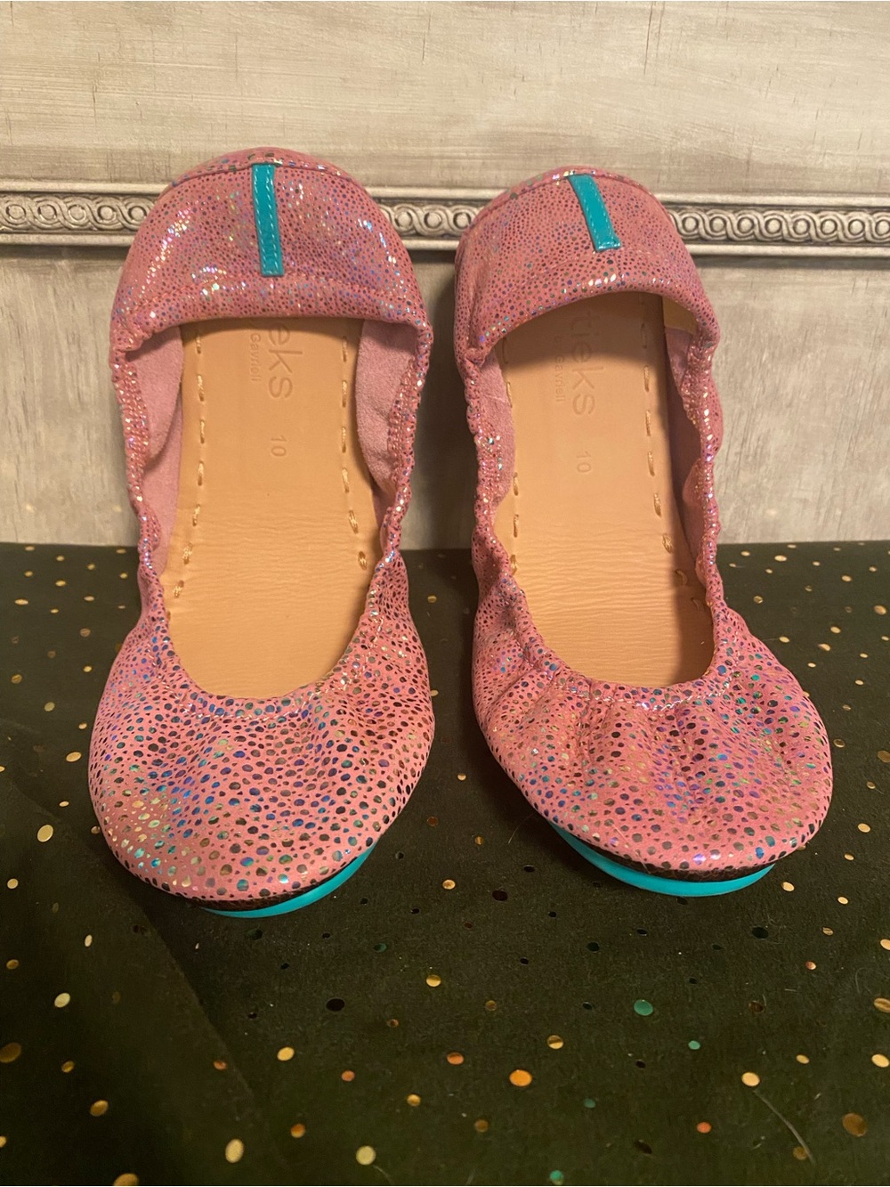 NEW Tieks Fairy Dust Pink Sparkle Ballet Flats Size 10
